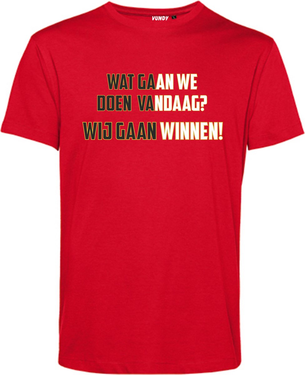 T-shirt Wij gaan winnen! | Feyenoord Supporter | Shirt Kampioen | Kampioensshirt | Rood | maat M